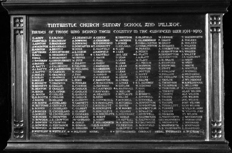 Tintwistle village Roll of Honour