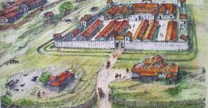 Melandra Castle drawn by Mike Brown