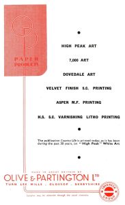 Olive & Partington's advertisement