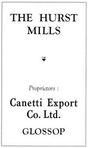Hurst Mills advertisement