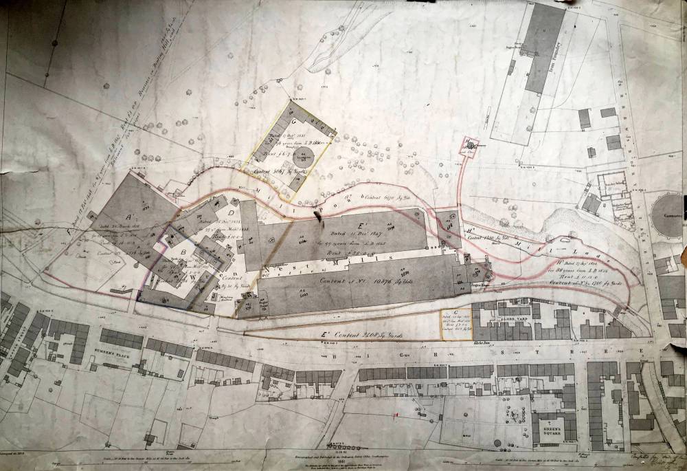 Map of the Wren Nest Mill in the 1880s