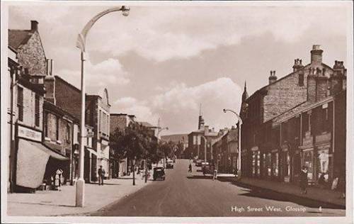 Looking eastward up High Street West ca 1950
