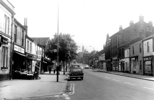 Looking eastward up High Street West ca 1970