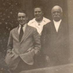 William Ellis Goldthorp, with his wife and son Fred. Photo taken outside his house in Lord Street ca 1927/1929.
