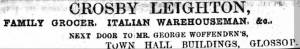 Crosby Leighton's advertisement of 25 April 1868