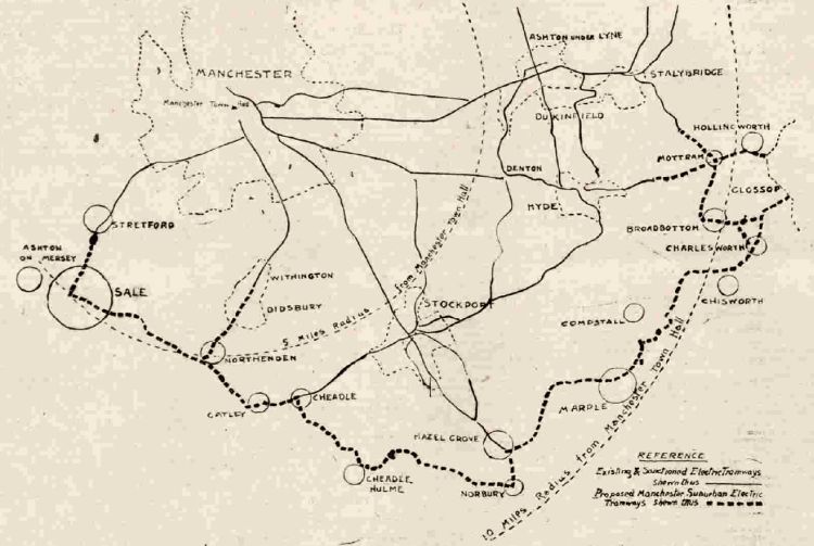 Proposed Manchester Electric Light Railway routes