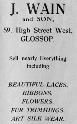 Advertisement for Wains 1928
