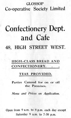 Advertisement for the Co-op Cafe 1928